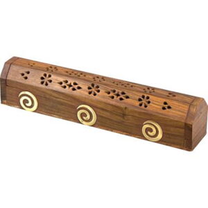 Wooden Incense Burner & Storage Box Large Spiral